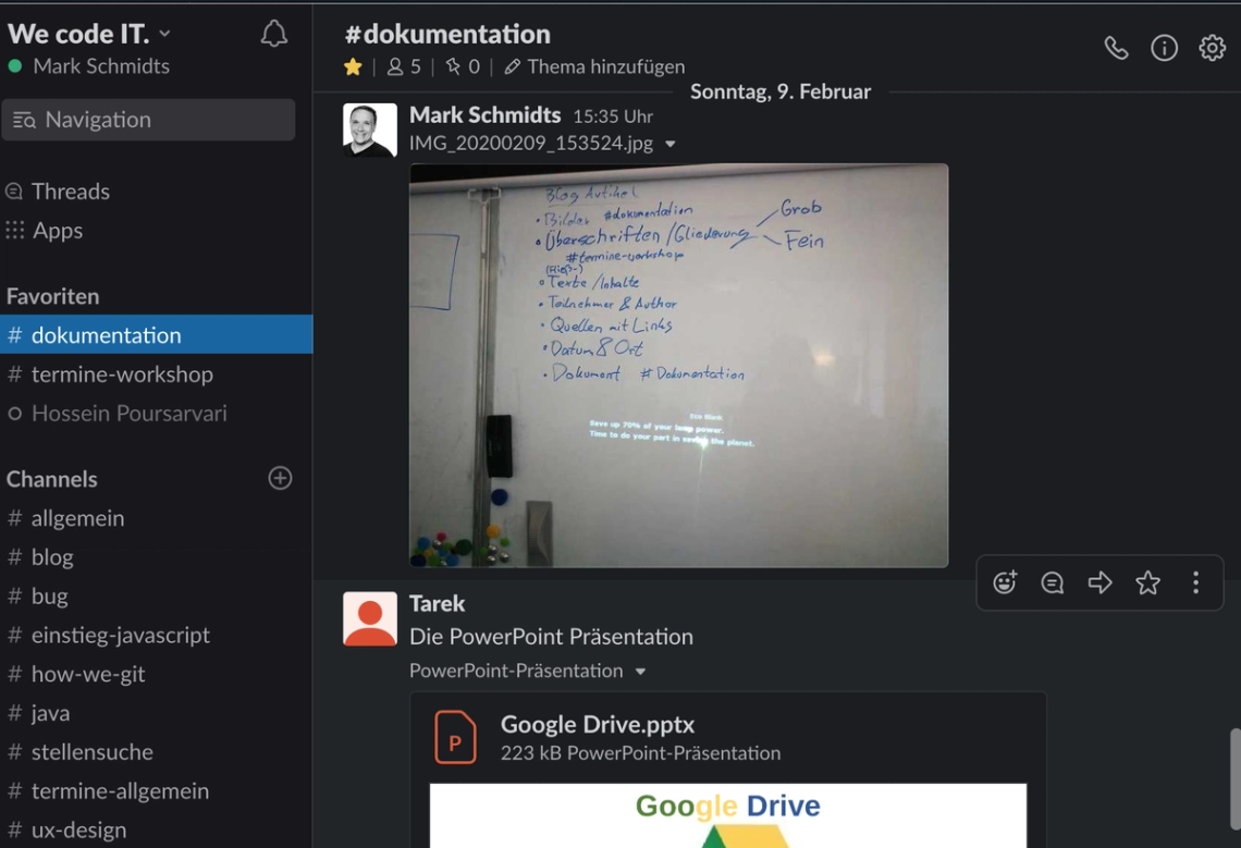 slack Screenshot