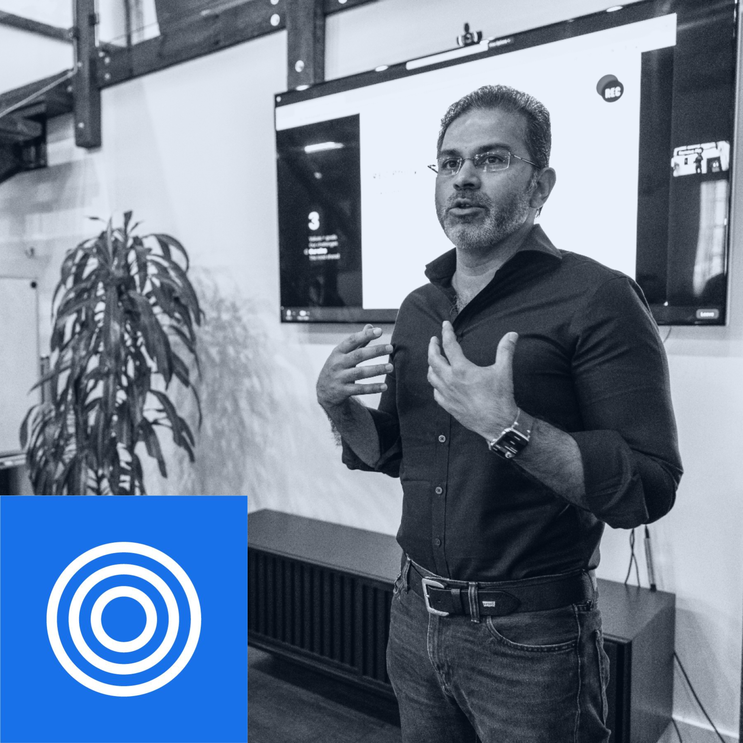 Mahesh Gaitonde enlightening the O3 team with a presentation.
