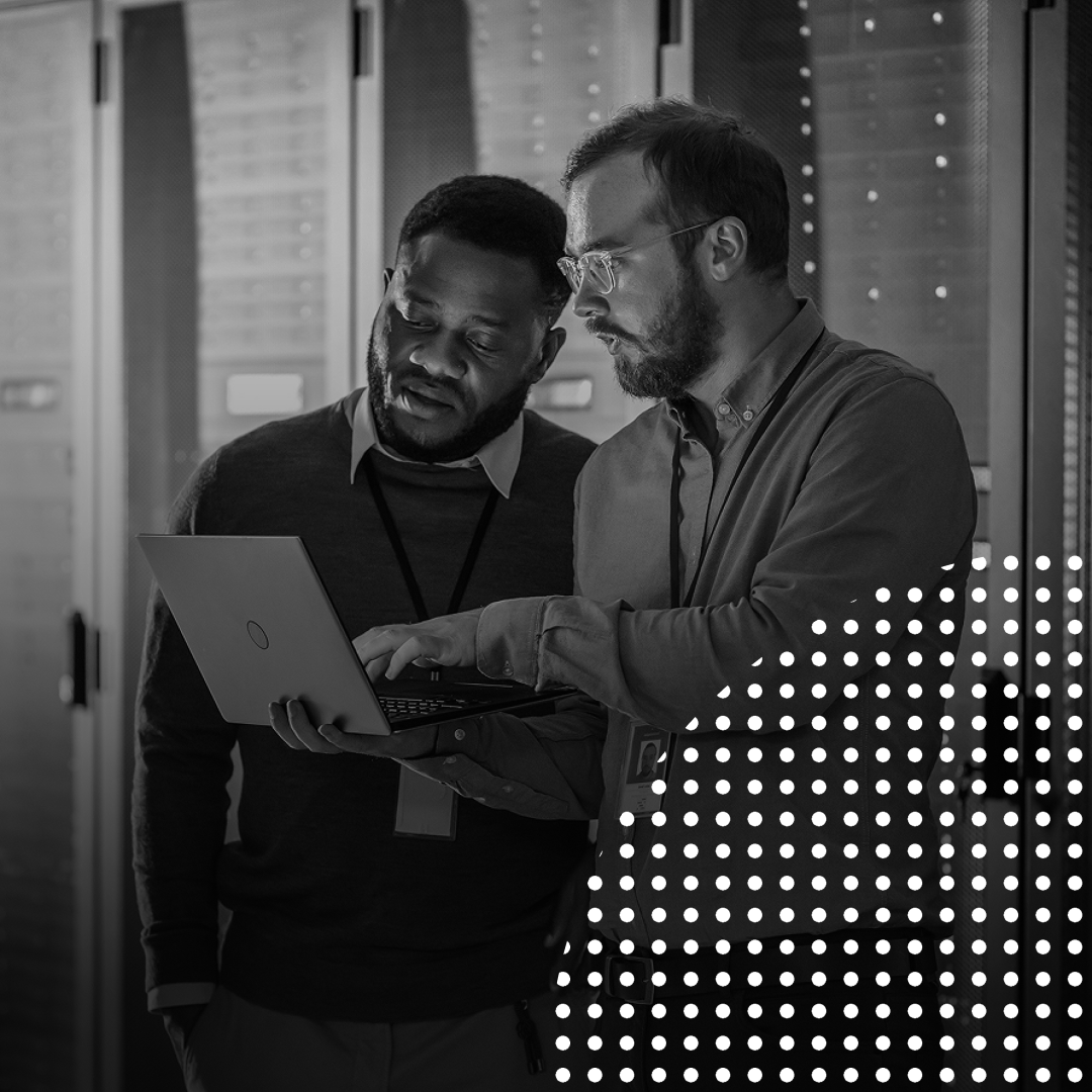 Two men looking at a report: Google Weighs in on GEO