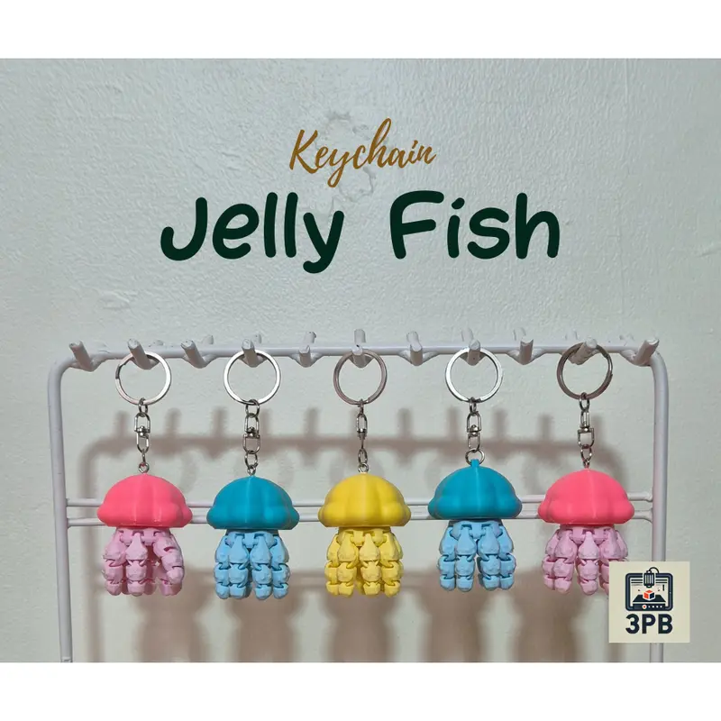 Gantungan Kunci Jelly Fish 3D Print – Keychain Ubur-Ubur Lucu Unik