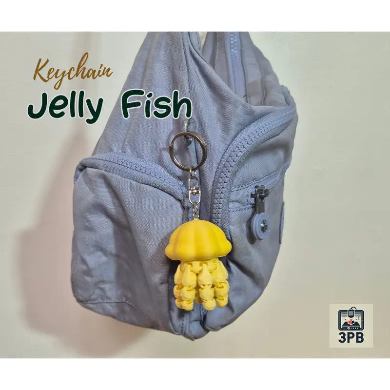 Gantungan Kunci Jelly Fish 3D Print – Keychain Ubur-Ubur Lucu Unik