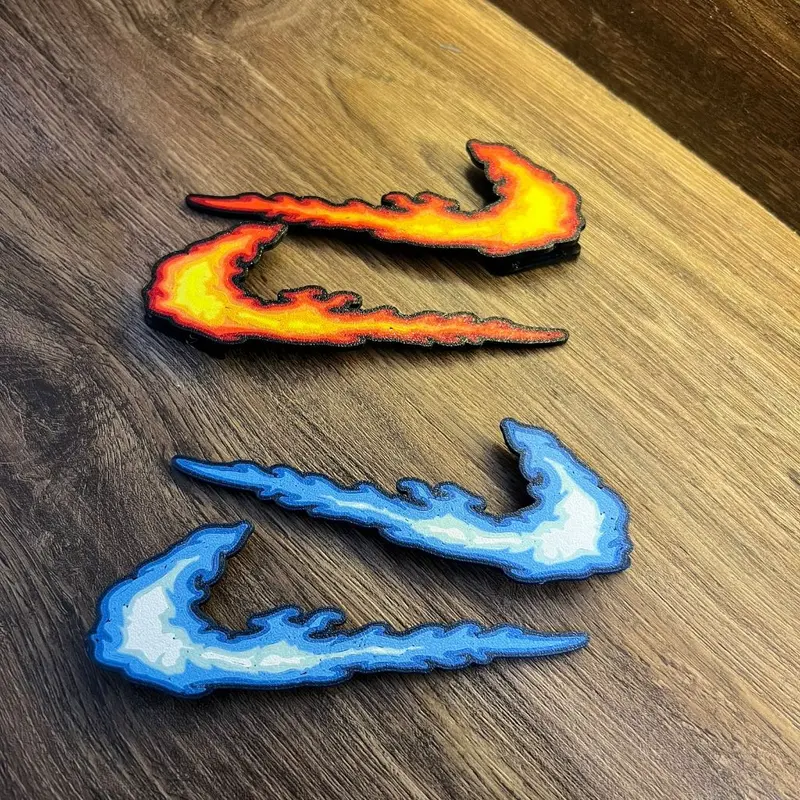 Aksesoris Sandal Clog / Badge  FIRE Logo Viral Samping - 3D Print