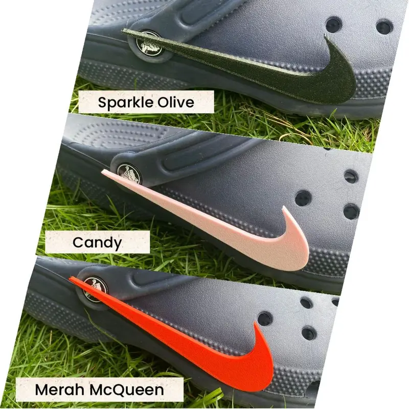 3D Print Aksesoris Sandal Clog - Logo Viral Samping Badge (Sepasang)