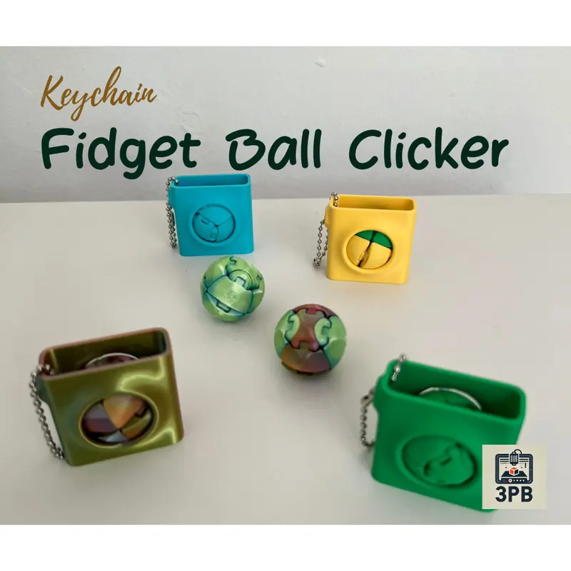 Fidget Ball Clicker – Mainan Anti Stress Bunyi Klik | 3D Print | Keychain Unik