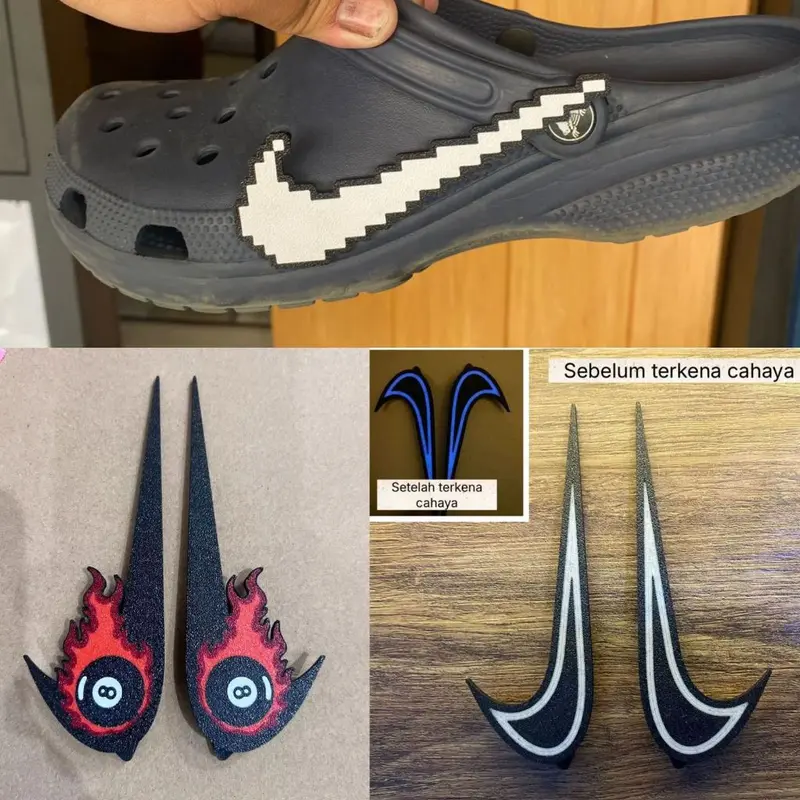 3D Print Aksesoris Sendal Tempelan Pinggir Logo Viral