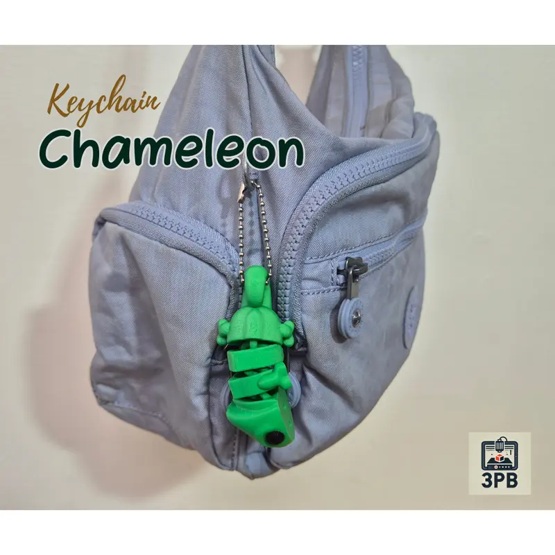Gantungan Kunci Chameleon 3D Print – Keychain Hewan Lucu Unik