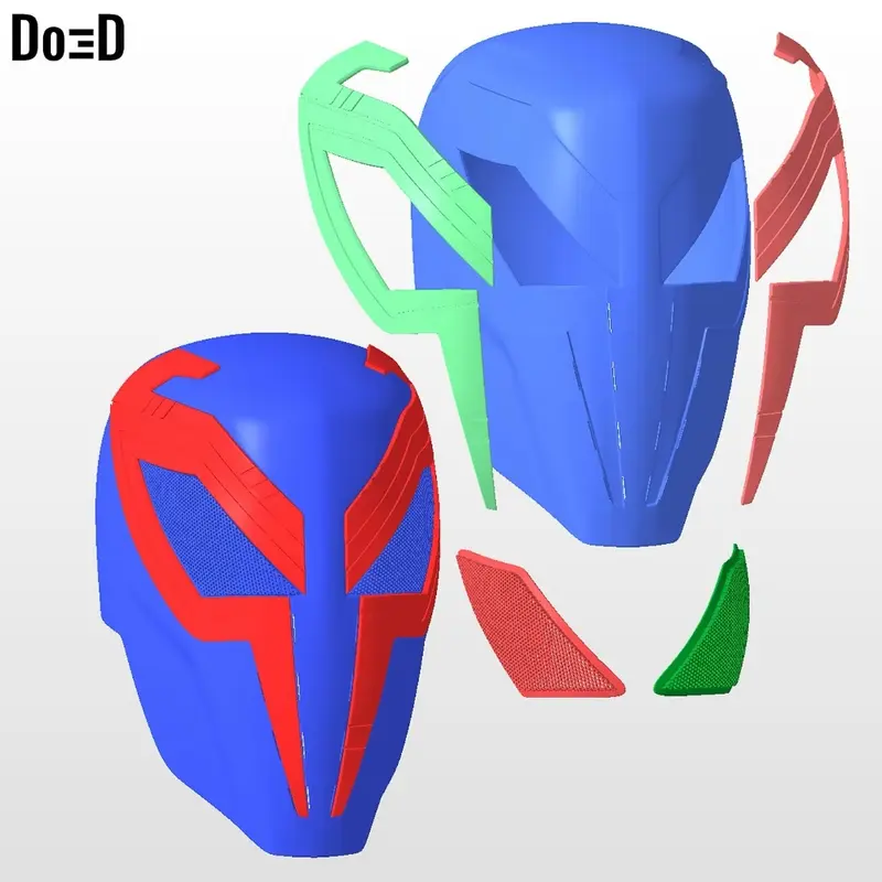 3D Print Topeng Helm Spiderman 2099 Across The Spider Verse Inspired - Cosplay