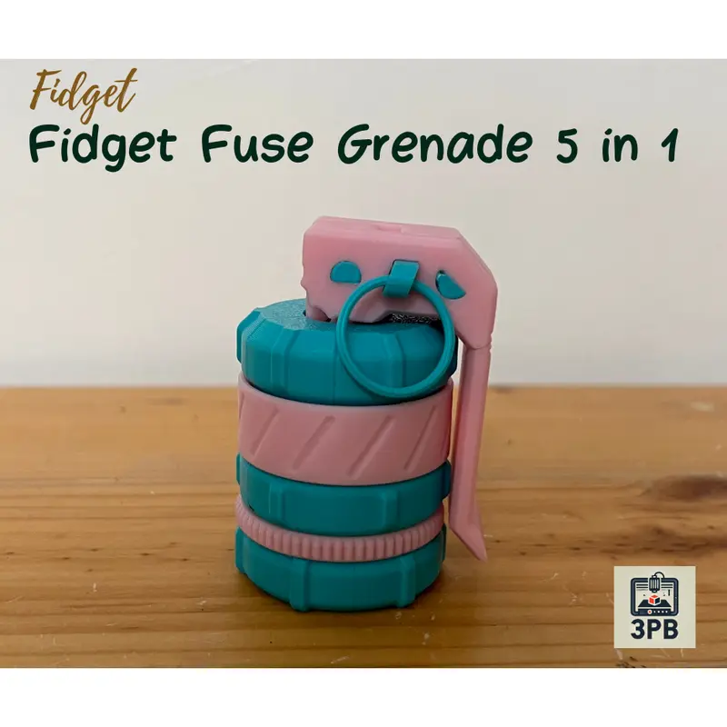 Fidget Toy Grenade 5 in 1 – Mainan Fidget Unik 3D Print Anti Bosan