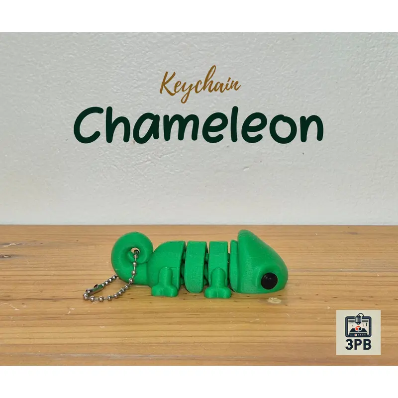 Gantungan Kunci Chameleon 3D Print – Keychain Hewan Lucu Unik
