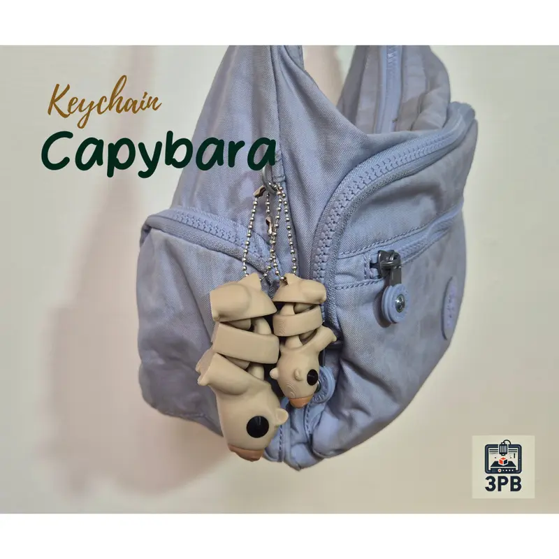Gantungan Kunci Capybara 3D Print Handmade – Cocok untuk Hadiah