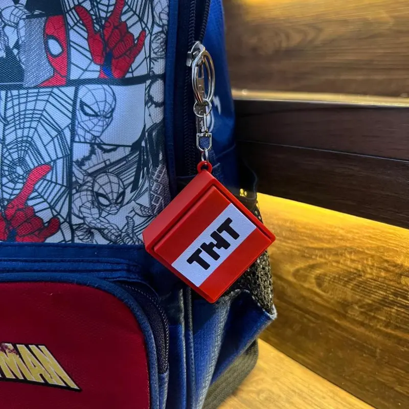 Gantungan Kunci Fidget TNT & Creeper – 3D Print Pop It Anti Stres Minecraft Style