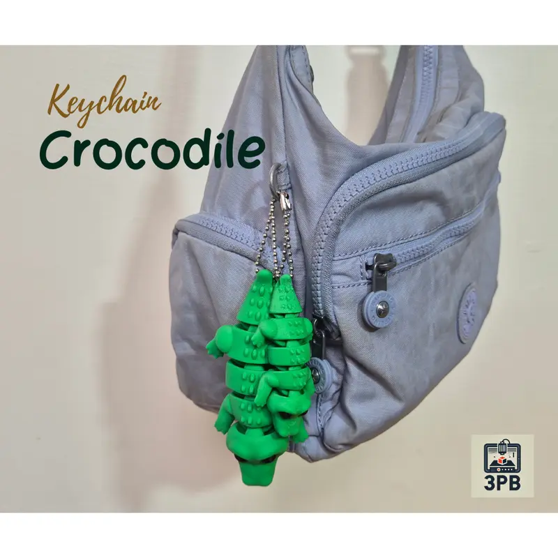 Gantungan Kunci Crocodile 3D Print – Keychain Buaya Lucu Unik (Reguler / Small)