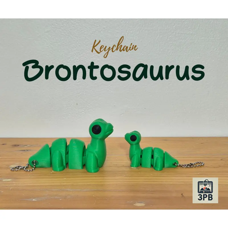 Gantungan Kunci Dino Brontosaurus | Keychain 3D Print Lucu & Unik