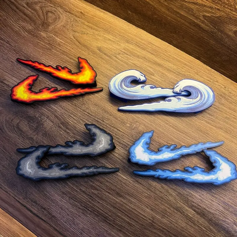 Aksesoris sendal logo viral Fire Wave - 3D Print