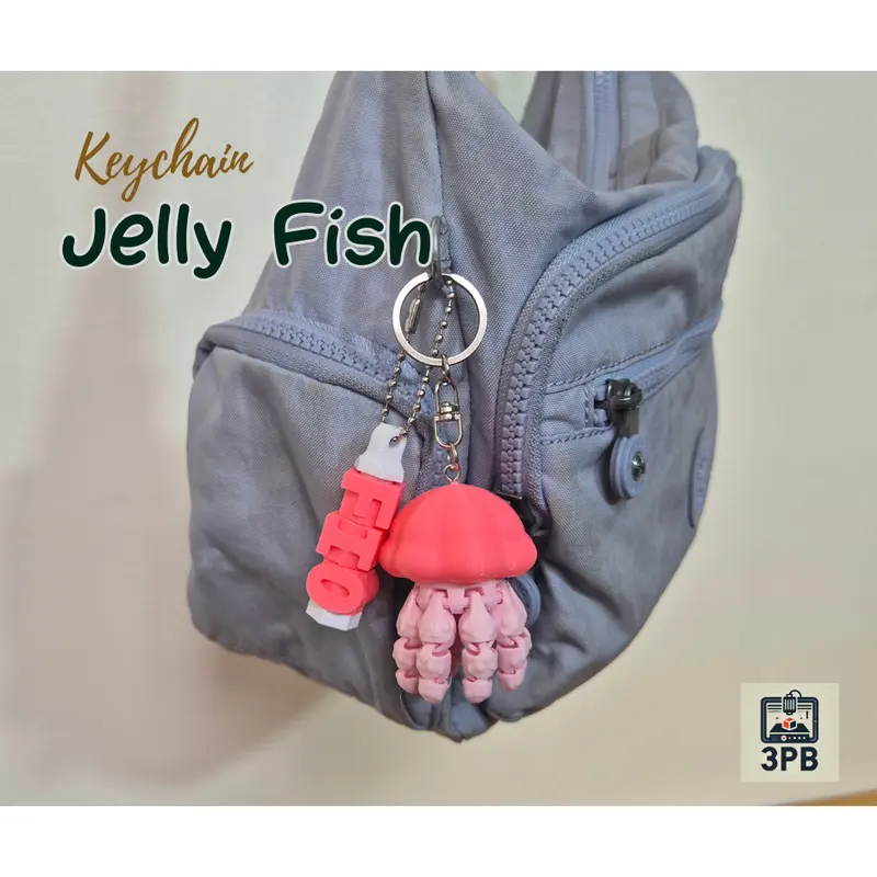 Gantungan Kunci Jelly Fish 3D Print – Keychain Ubur-Ubur Lucu Unik