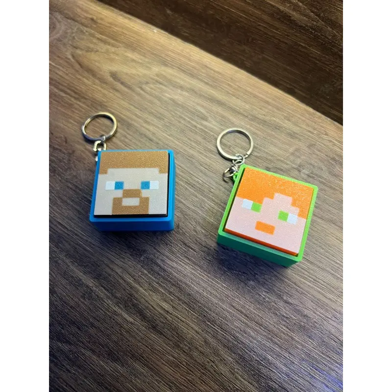 Gantungan Kunci Fidget TNT & Creeper – 3D Print Pop It Anti Stres Minecraft Style