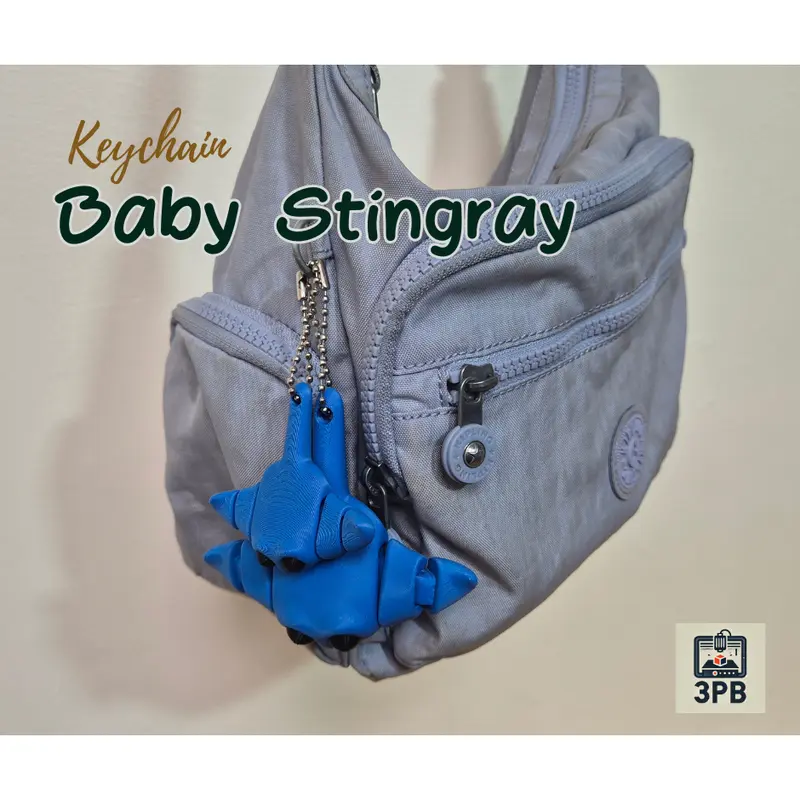 Gantungan Kunci Baby Stingray 3D Print – Cute, Ringan & Detail Halus