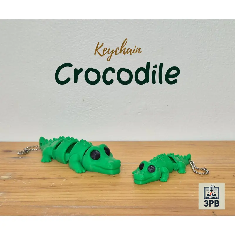 Gantungan Kunci Crocodile 3D Print – Keychain Buaya Lucu Unik (Reguler / Small)