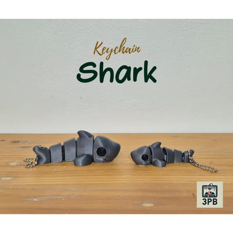 Gantungan Kunci Shark 3D Print – Keychain Hiu Lucu Unik
