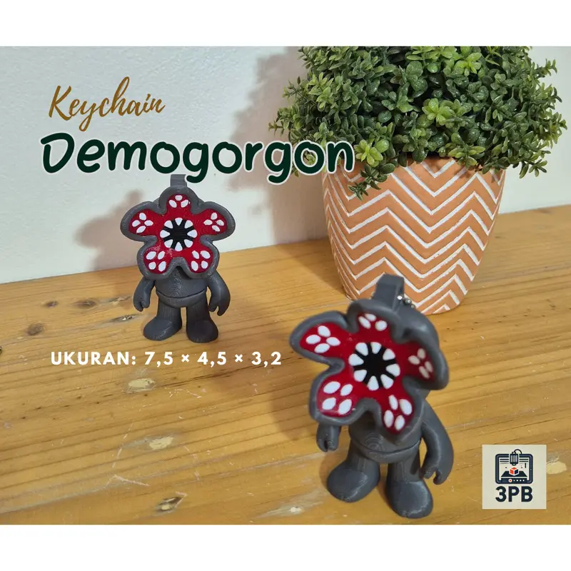 Gantungan Kunci Demogorgon 3D Print – Keychain Monster Unik & Ikonik