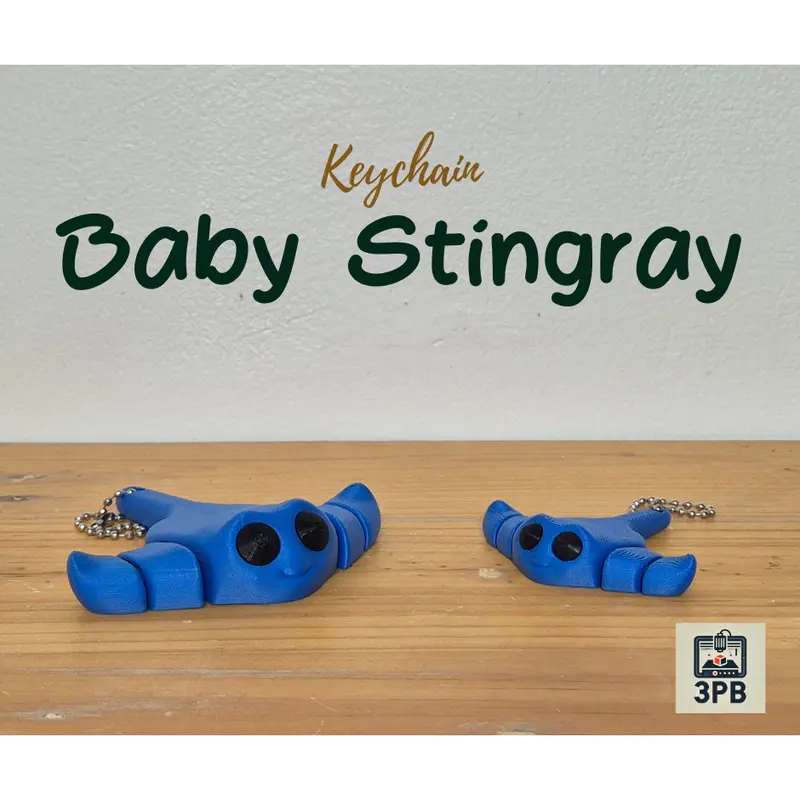Gantungan Kunci Baby Stingray 3D Print – Cute, Ringan & Detail Halus