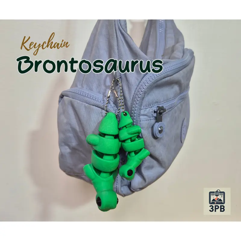 Gantungan Kunci Dino Brontosaurus | Keychain 3D Print Lucu & Unik