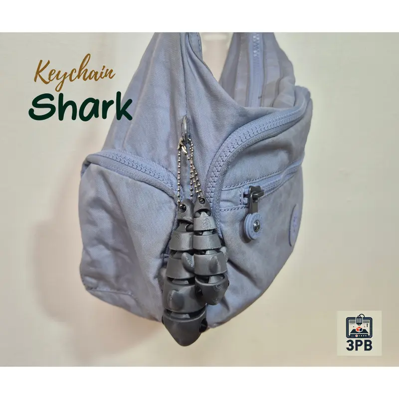 Gantungan Kunci Shark 3D Print – Keychain Hiu Lucu Unik