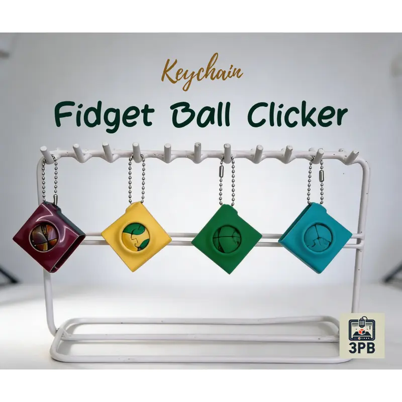 Fidget Ball Clicker – Mainan Anti Stress Bunyi Klik | 3D Print | Keychain Unik