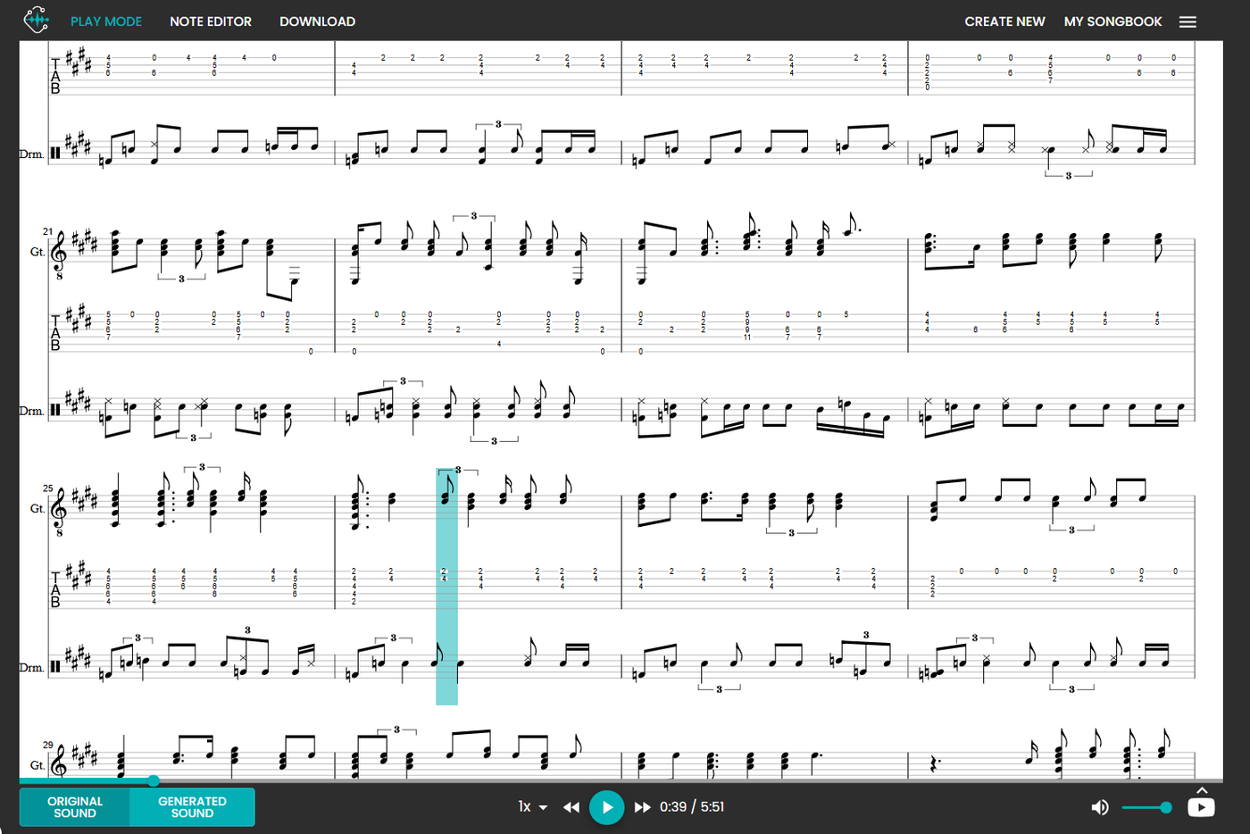 Klangio Transcription Studio: 여러 악기가 포함된 음악을 자동으로 노트로 전환하세요!