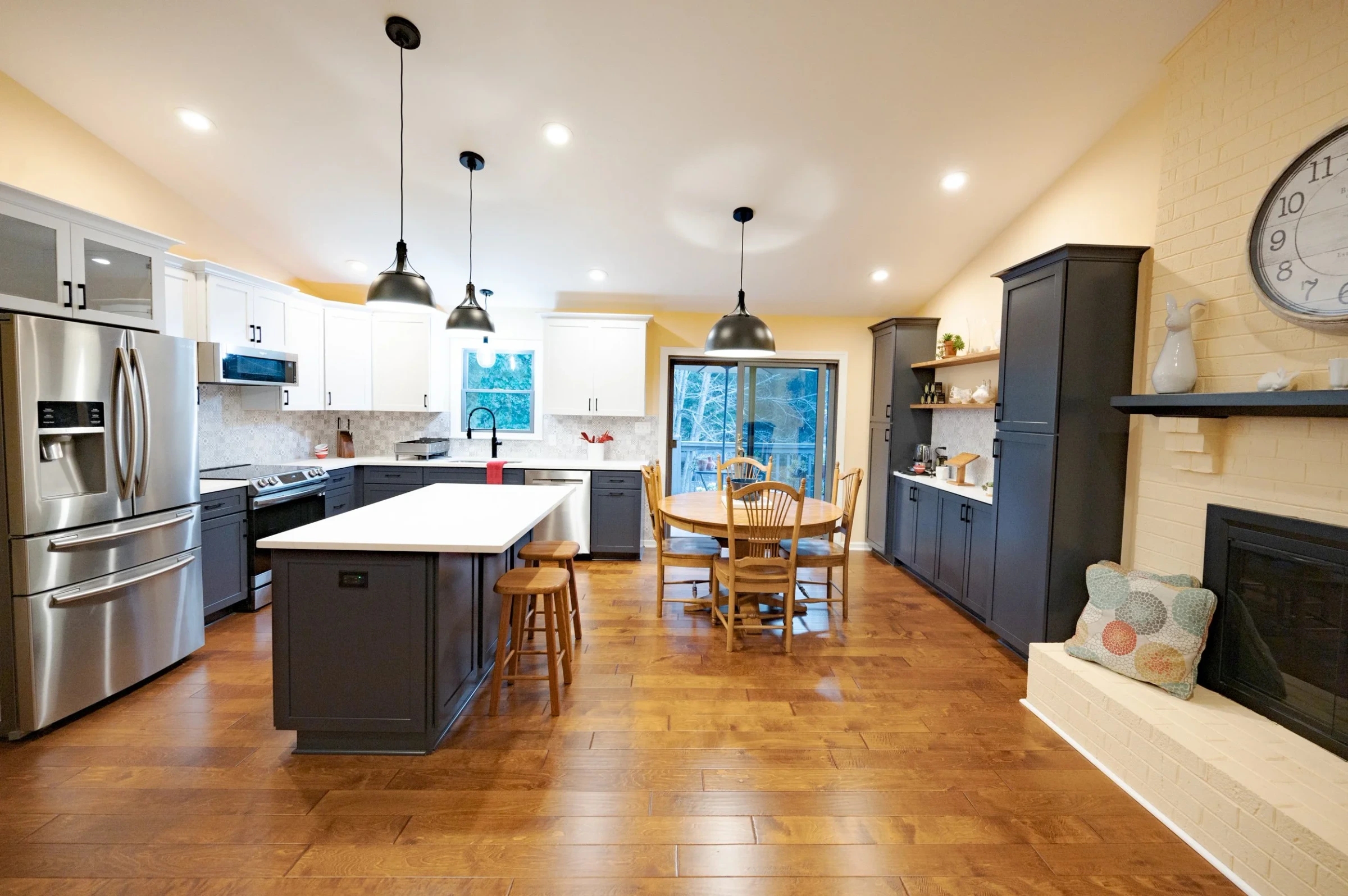 Remodeled kitchen with a large island