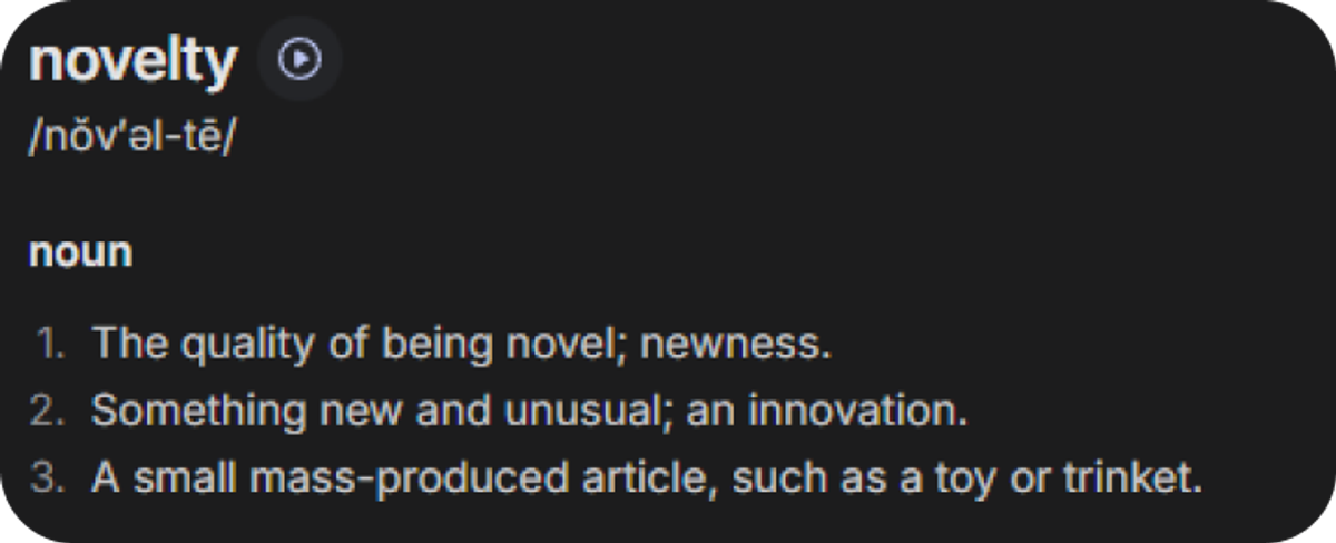 Defining Novelty