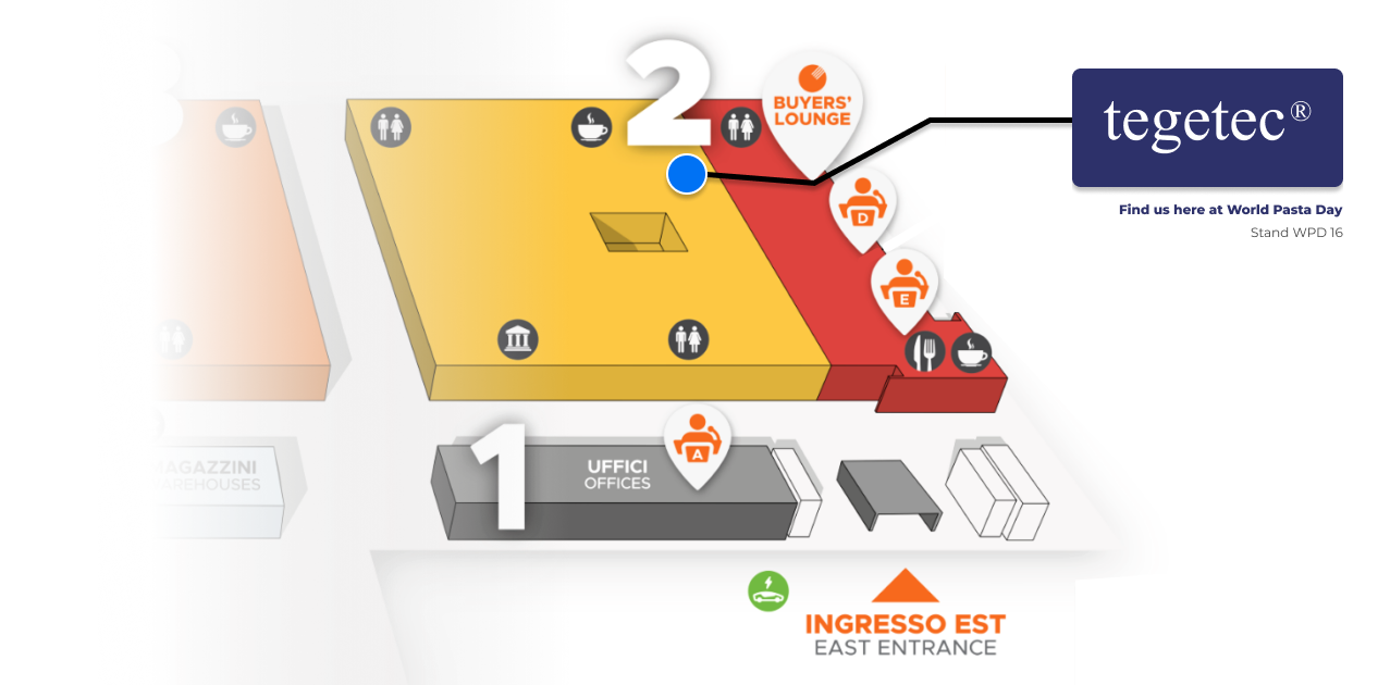 Expo map showcasing tegetec's location at hall 2