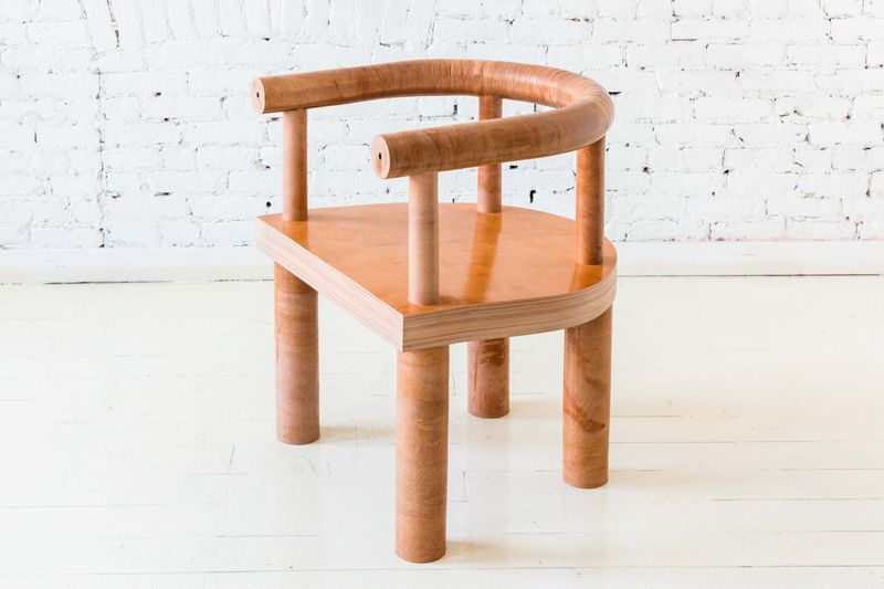 STACKED LEATHER CHAIR