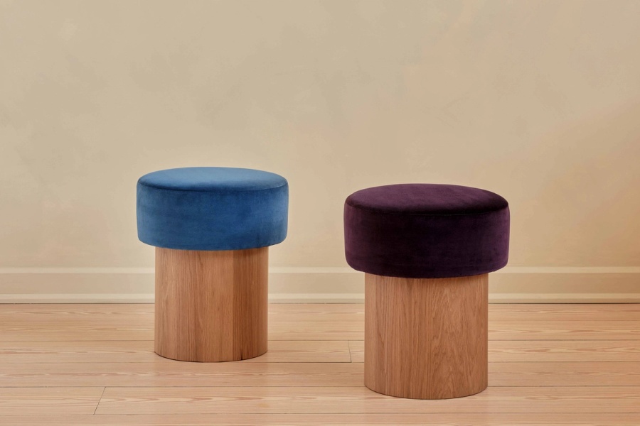 Column Ottoman in showroom