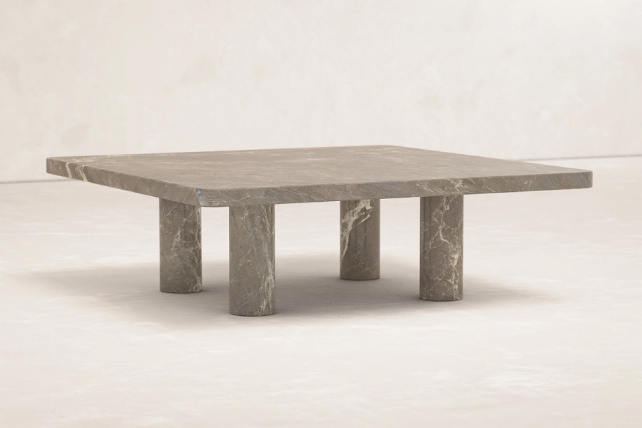 COLUMN COFFEE TABLE Central Leg / Square & Rectangle / Solid Stone