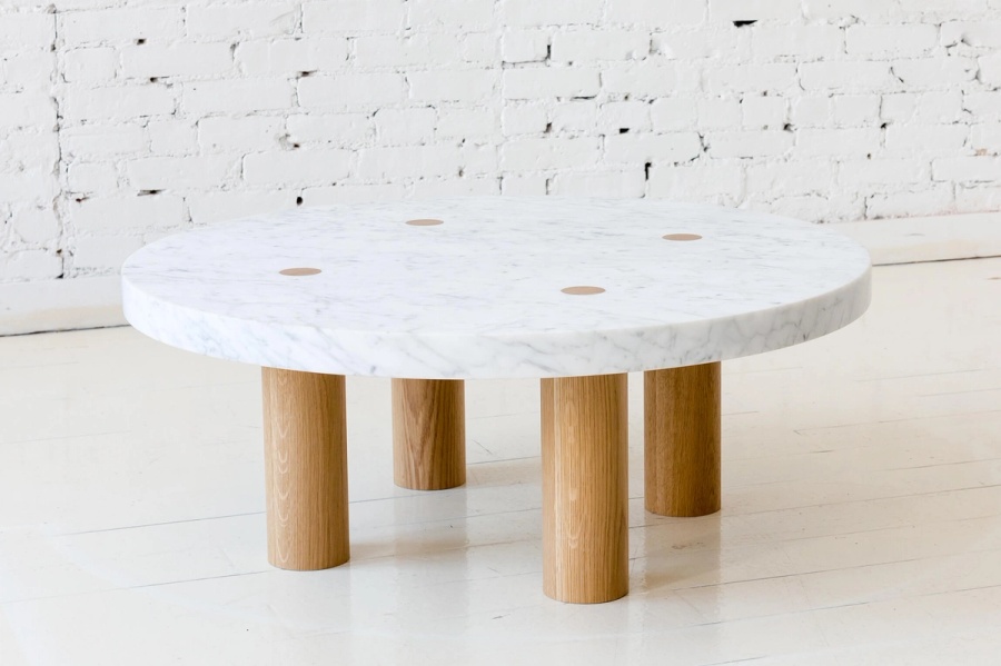 3CM Round Stone Column Coffee Table