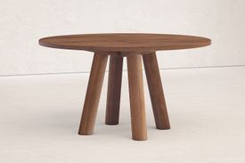 Round Column Dining Table with Angled Legs