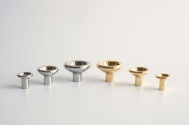 Concave Knobs in Brass and Stainless Steel