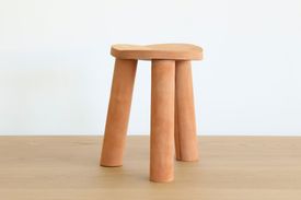 Stacked Leather Stool