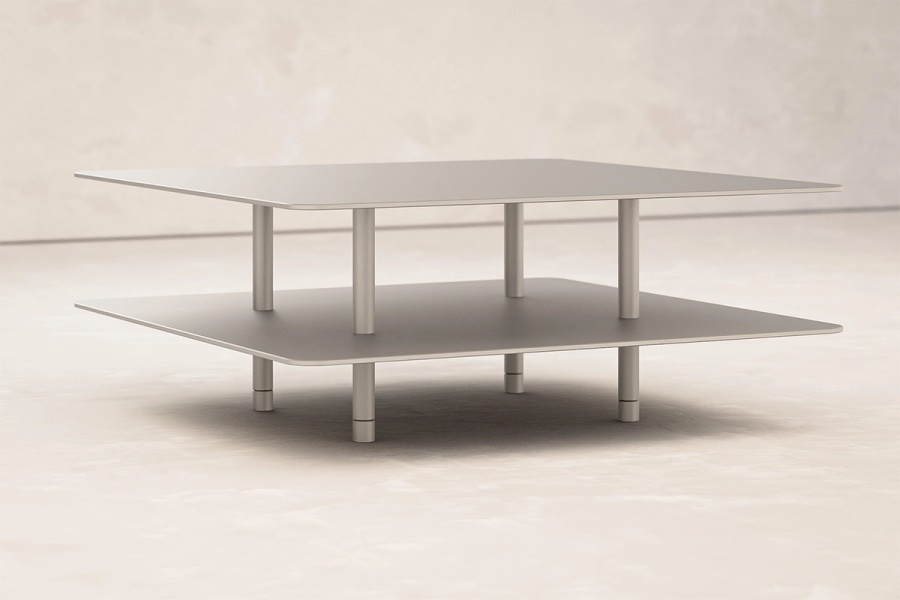 STRATA COFFEE TABLE Two Tier / Metal / Square & Rectangle