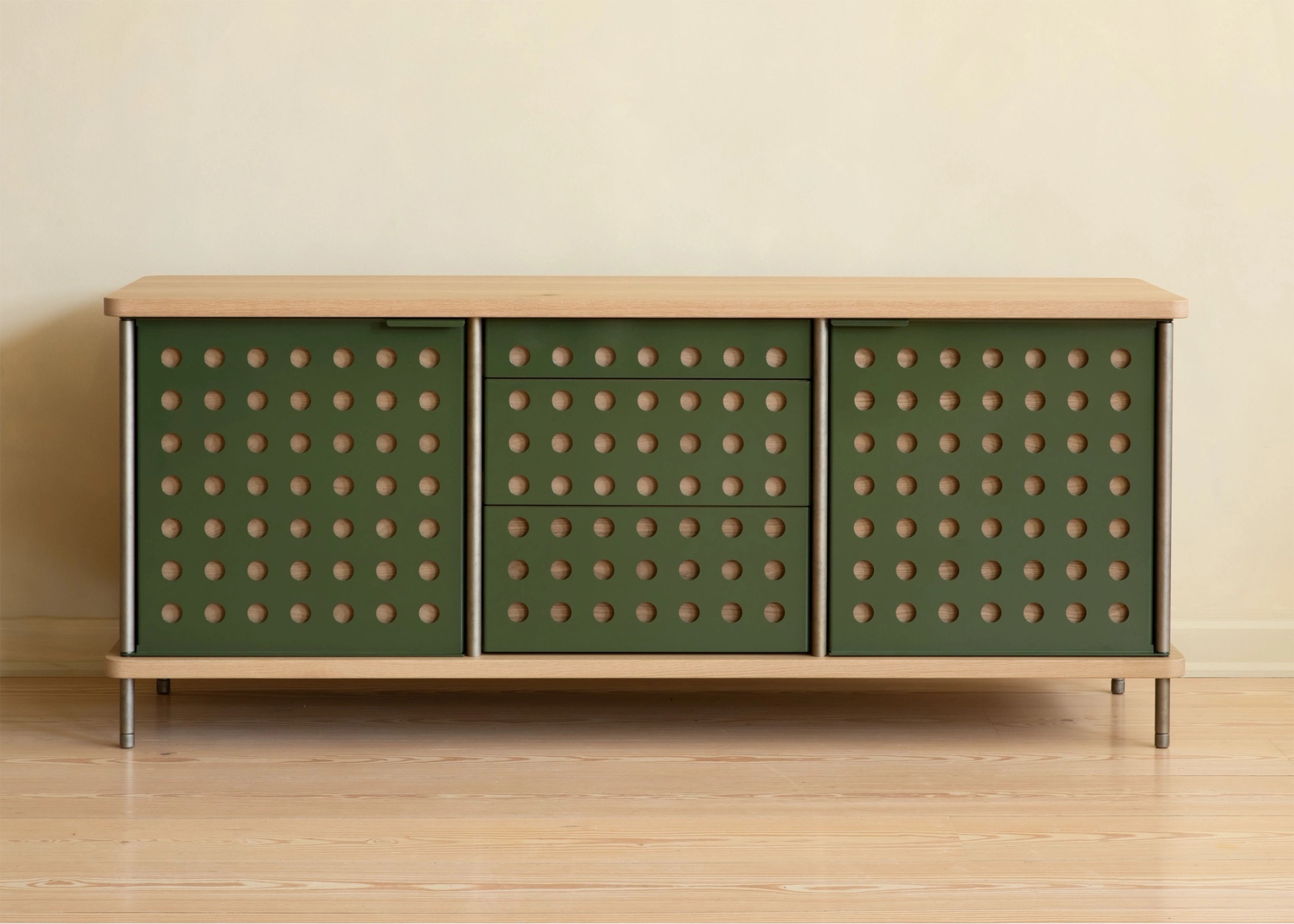 Carrello A 3 Ripiani In Bambù Five - Credenza Media, Dimensioni 45.3x22x80 Cm, Per Piccoli Spazi