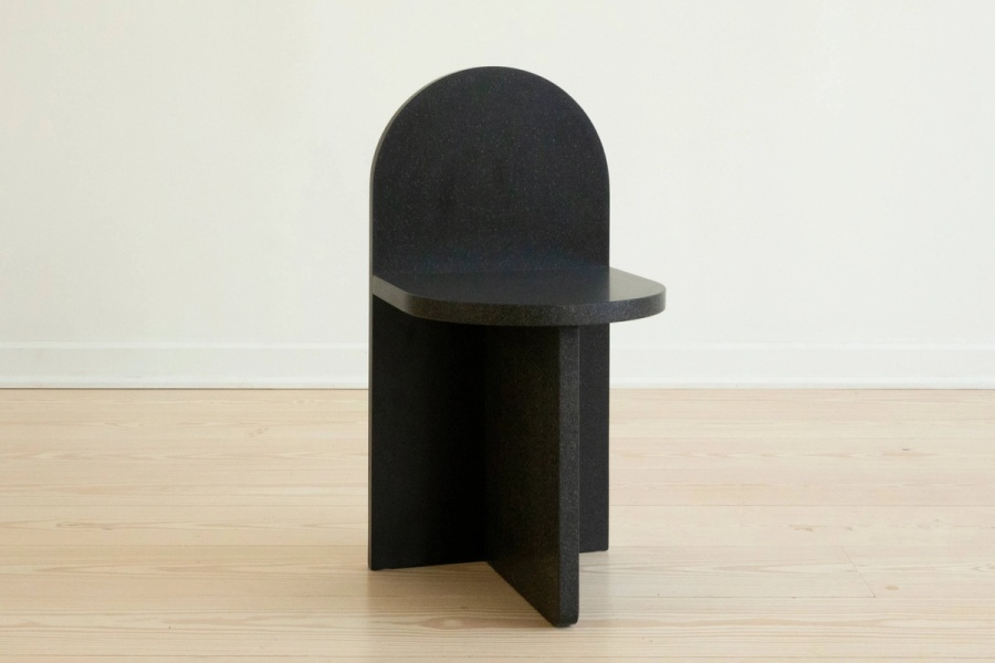Black Granite Stone Tombstone Chair