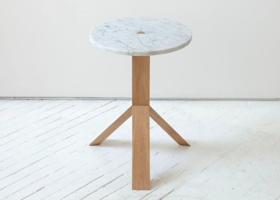 Elevate Side Table with Stone top and wood legs