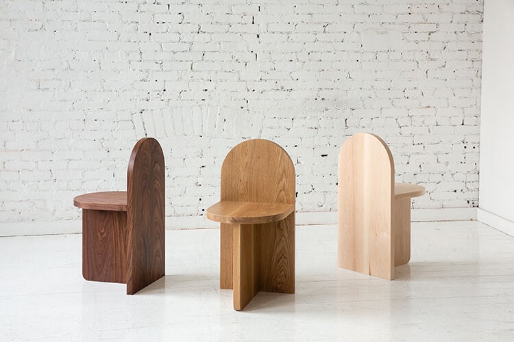 Wood Tombstone Chairs in Walnut, White Oak, Maple