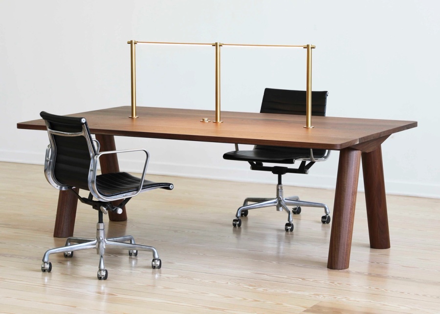 Column Table Angled Leg with Integrated Lighting