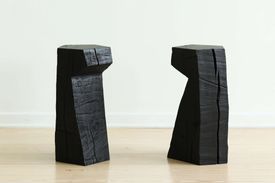 Chainsaw counter stool in Black finish