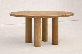 Round Column Dining Table in Wood