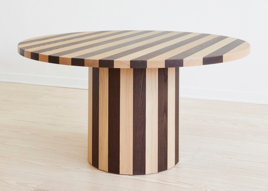 Round Cooperage Dining Table with Pedestal Base