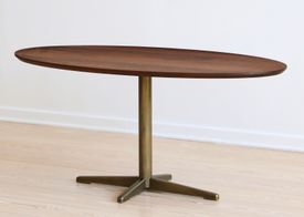 Pillar Dining Table with oval top and pedestal base