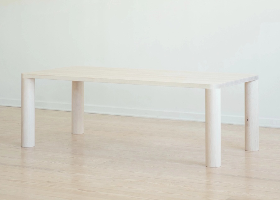 Rectangle Column Dining Table in Dark Wood